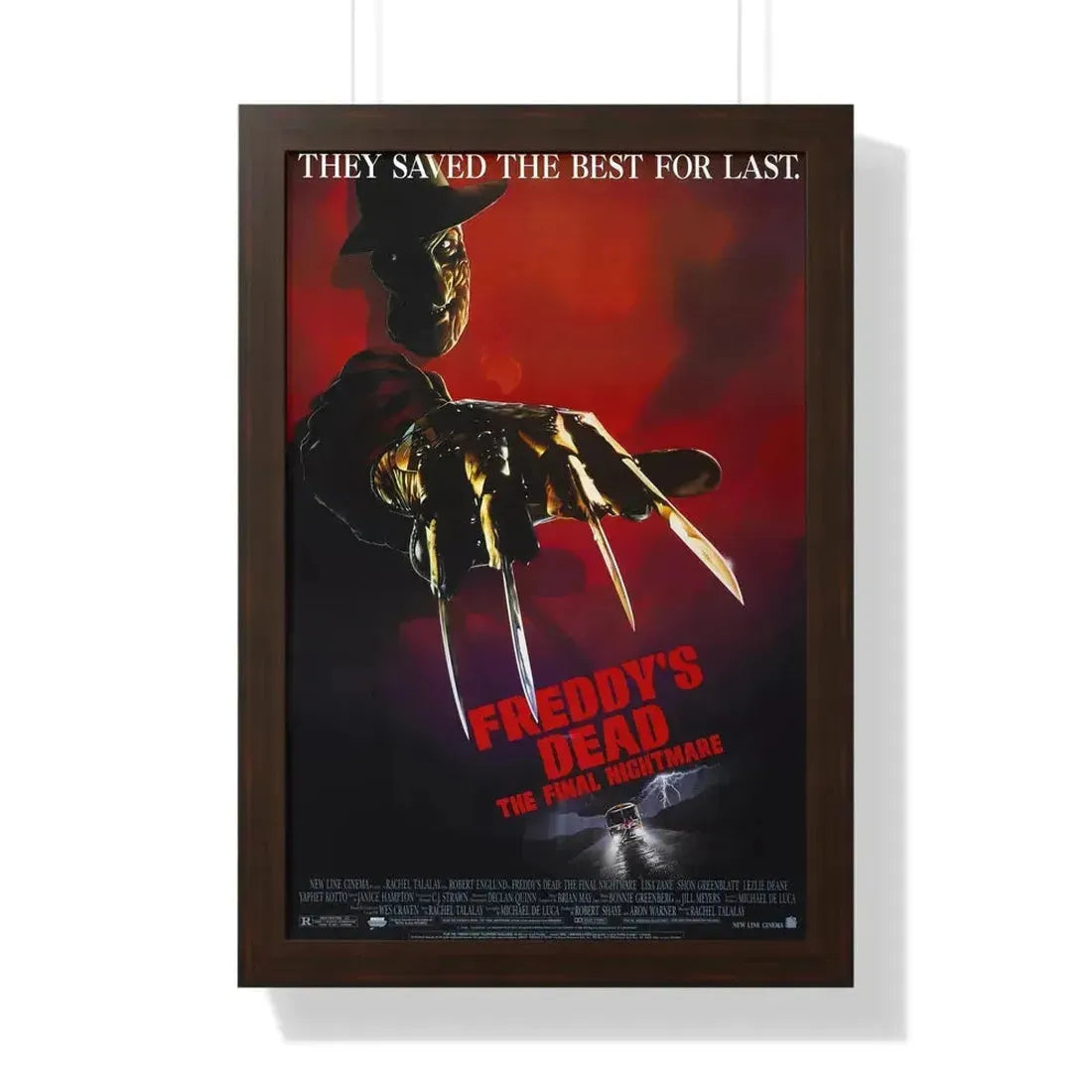 FREDDY'S DEAD THE FINAL NIGHTMARE 1991 - Framed Movie Poster 16″ x 24″ Walnut - The Sticker Space