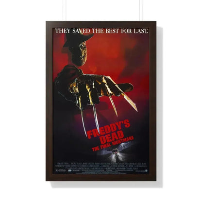 FREDDY'S DEAD THE FINAL NIGHTMARE 1991 - Framed Movie Poster 20" x 30" Walnut - The Sticker Space