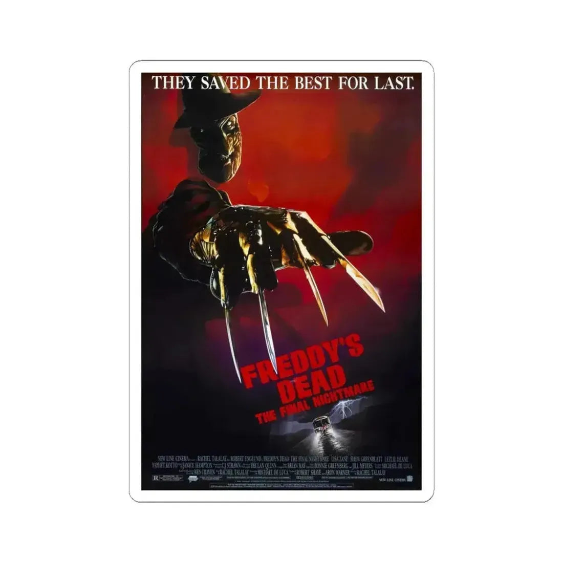 FREDDY'S DEAD THE FINAL NIGHTMARE 1991 Movie Poster - STICKER Vinyl Kiss-Cut Decal 4 Inch White - The Sticker Space