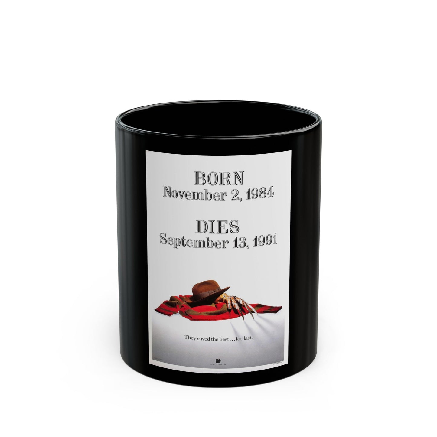 FREDDY'S DEAD (TEASER) 1991 Movie Poster - Black Coffee Mug-11oz-The Sticker Space