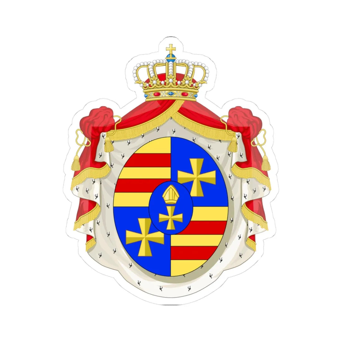 Frederic-Auguste 1er dOldenbourg (Denmark) (Coat of Arms) STICKER Vinyl Kiss-Cut Decal 3 Inch White - The Sticker Space