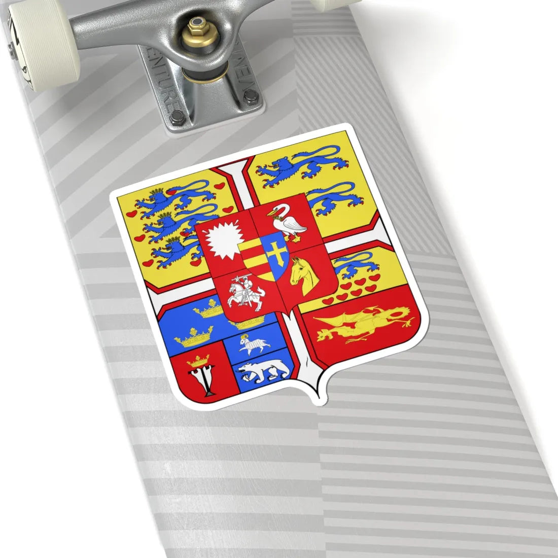 Frederic VI of Denmark Arms (Denmark) (Coat of Arms) STICKER Vinyl Kiss-Cut Decal - The Sticker Space