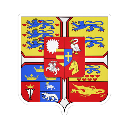 Frederic VI of Denmark Arms (Denmark) (Coat of Arms) STICKER Vinyl Kiss-Cut Decal - The Sticker Space
