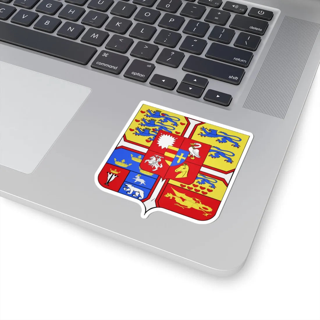 Frederic VI of Denmark Arms (Denmark) (Coat of Arms) STICKER Vinyl Kiss-Cut Decal - The Sticker Space