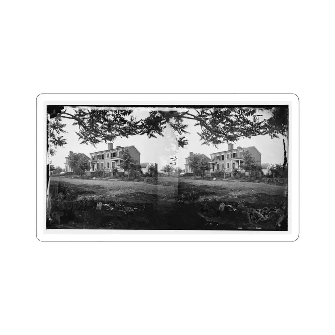 Fredericksburg, Va. Houses Damaged by the Shelling of December 13, 1862 (U.S. Civil War) STICKER Vinyl Kiss-Cut Decal 4 Inch White - The Sticker Space