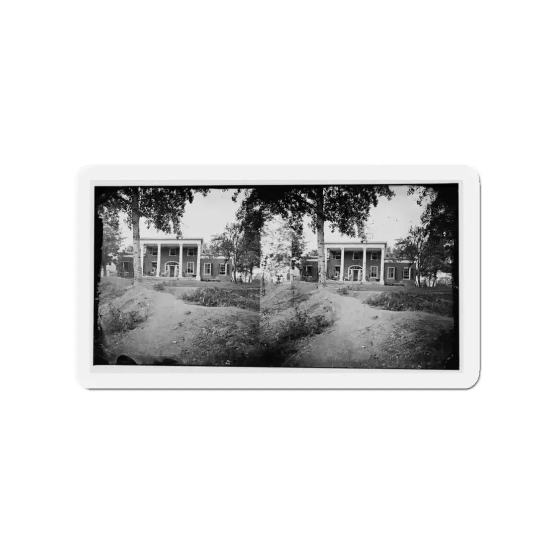 Fredericksburg, Va. Marye House, With Rifle Pits In Front (U.S. Civil War) Refrigerator Magnet 3 Inch Die-Cut - The Sticker Space