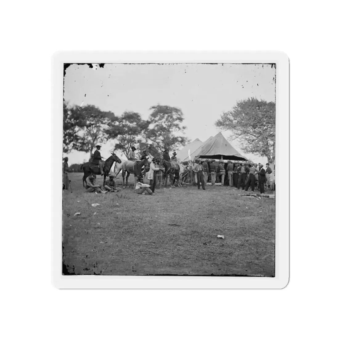 Fredericksburg, Va. Soldiers Filling Canteens (U.S. Civil War) Refrigerator Magnet 3 Inch Die-Cut - The Sticker Space