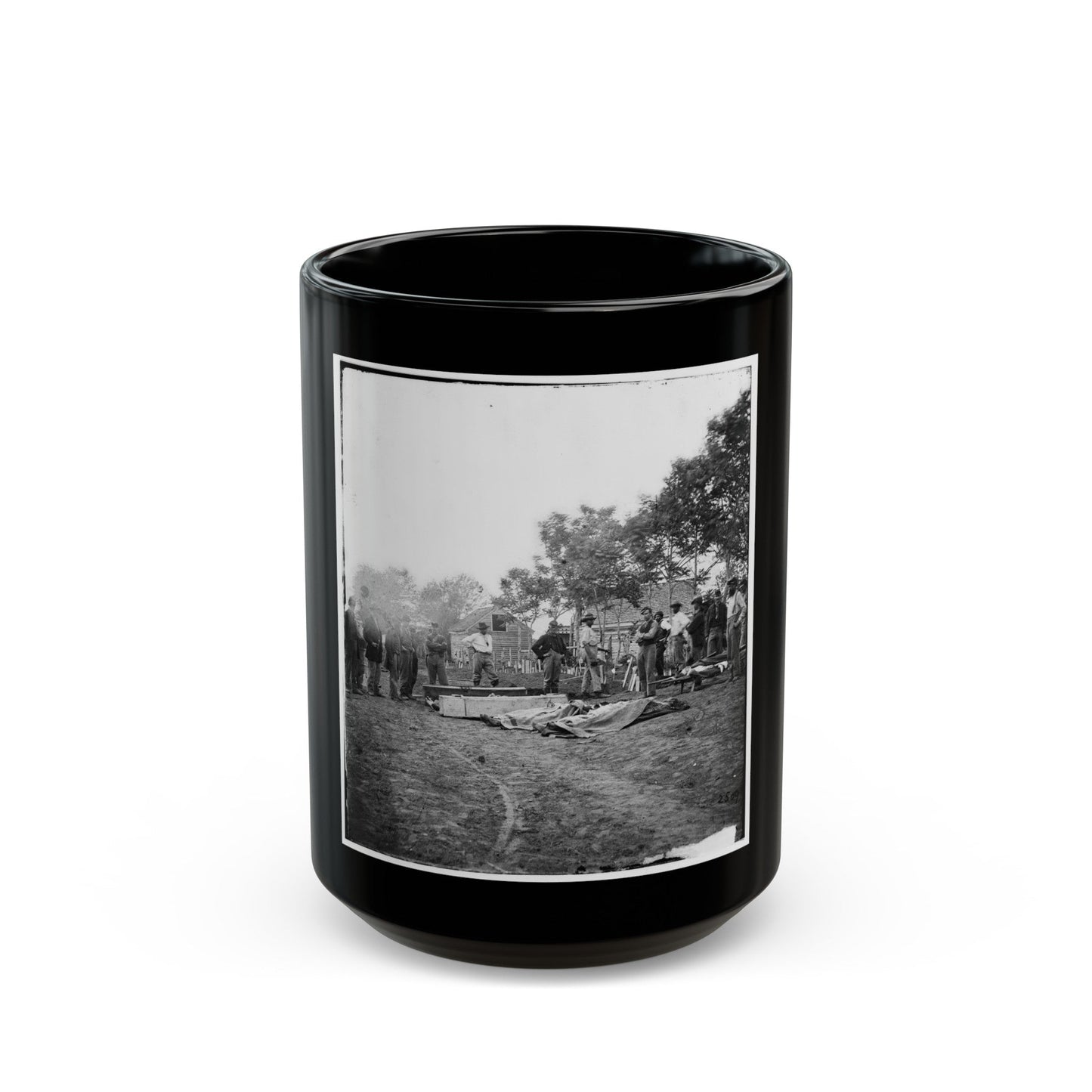 Fredericksburg, Va. Burial Of Unoin Soldiers (U.S. Civil War) Black Coffee Mug-15oz-The Sticker Space