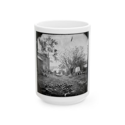 Fredericksburg, Va. Cooking Tent Of The U.S. Sanitary Commission (U.S. Civil War) White Coffee Mug-15oz-The Sticker Space