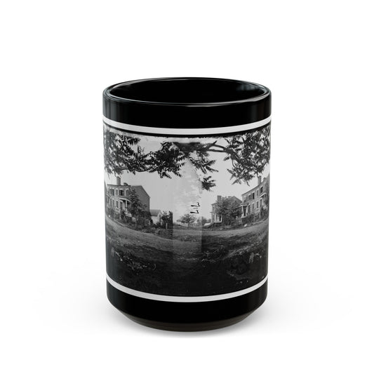 Fredericksburg, Va. Houses Damaged By The Shelling Of December 13, 1862 (U.S. Civil War) Black Coffee Mug-15oz-The Sticker Space