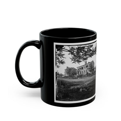 Fredericksburg, Va. Houses Damaged By The Shelling Of December 13, 1862 (U.S. Civil War) Black Coffee Mug-The Sticker Space