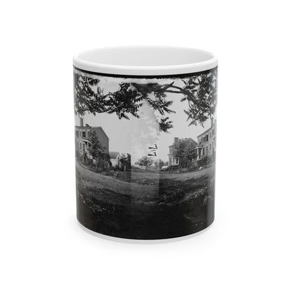 Fredericksburg, Va. Houses Damaged By The Shelling Of December 13, 1862 (U.S. Civil War) White Coffee Mug-11oz-The Sticker Space