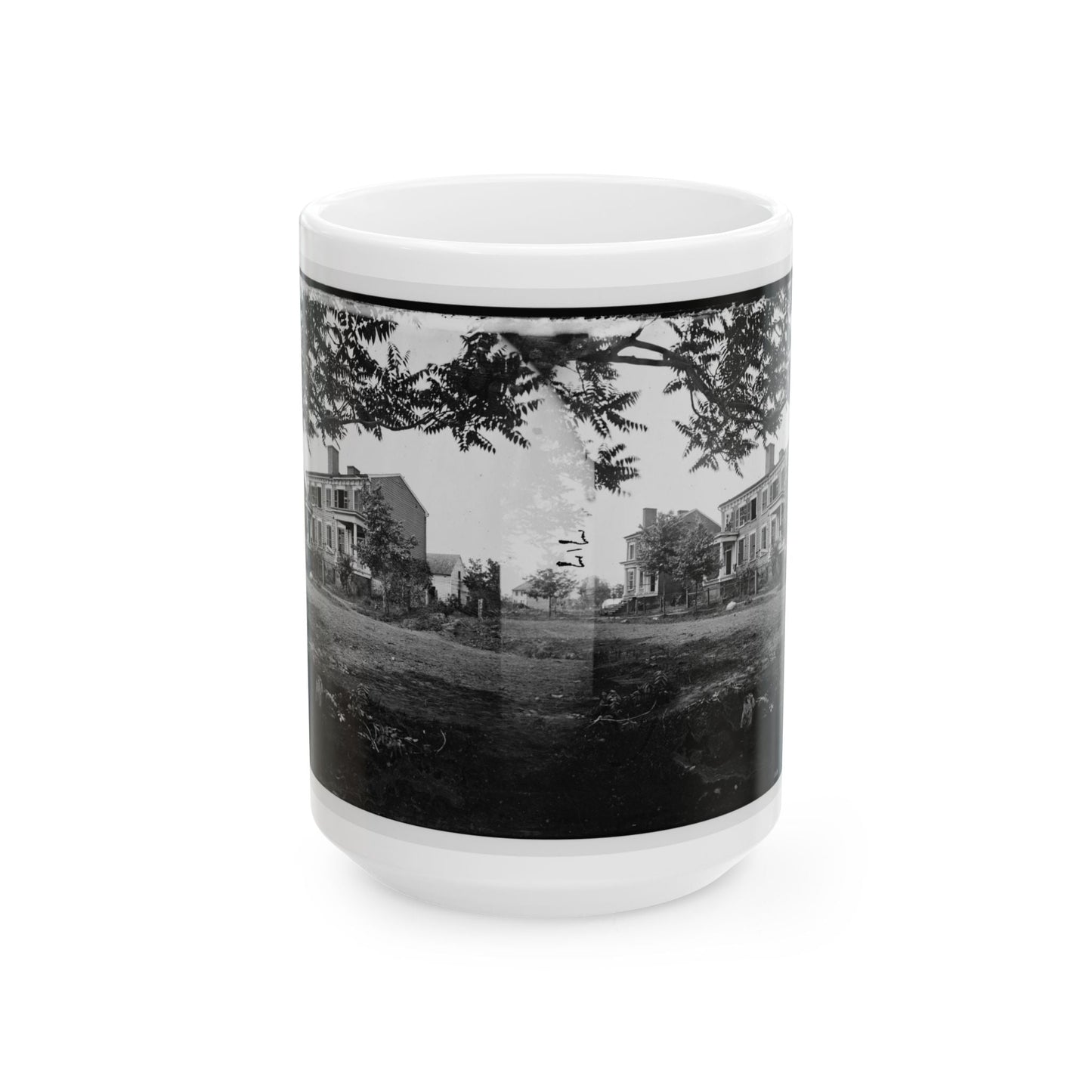 Fredericksburg, Va. Houses Damaged By The Shelling Of December 13, 1862 (U.S. Civil War) White Coffee Mug-15oz-The Sticker Space