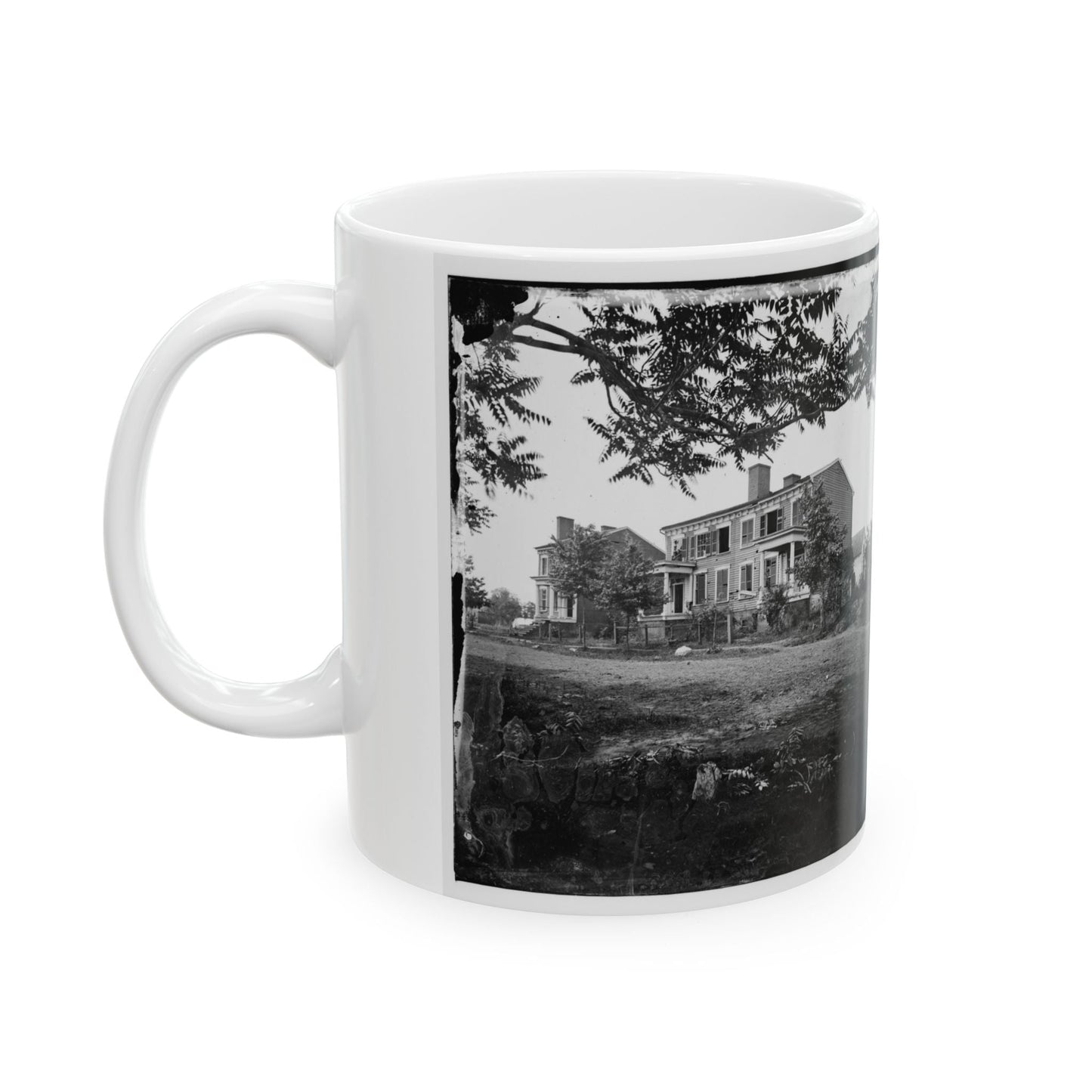 Fredericksburg, Va. Houses Damaged By The Shelling Of December 13, 1862 (U.S. Civil War) White Coffee Mug-The Sticker Space