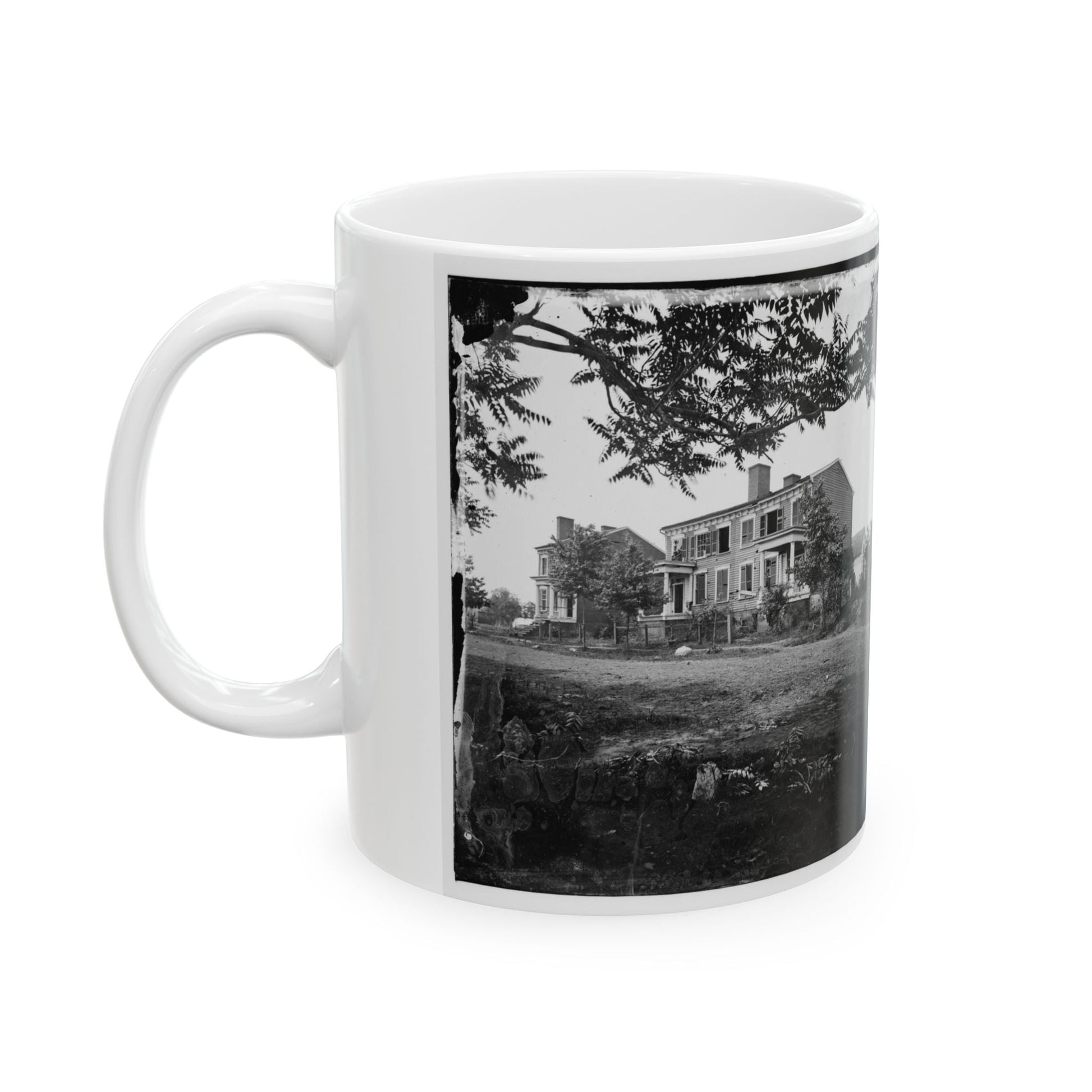 Fredericksburg, Va. Houses Damaged By The Shelling Of December 13, 1862 (U.S. Civil War) White Coffee Mug-The Sticker Space