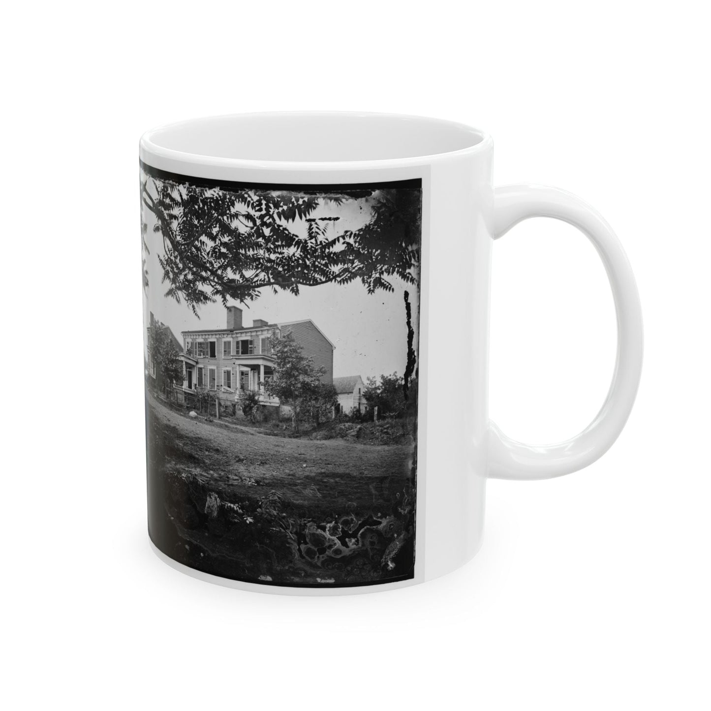 Fredericksburg, Va. Houses Damaged By The Shelling Of December 13, 1862 (U.S. Civil War) White Coffee Mug-The Sticker Space