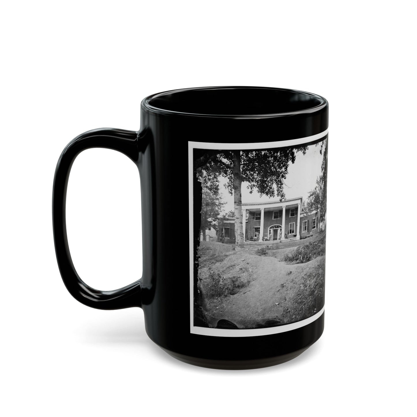 Fredericksburg, Va. Marye House, With Rifle Pits In Front (U.S. Civil War) Black Coffee Mug-The Sticker Space