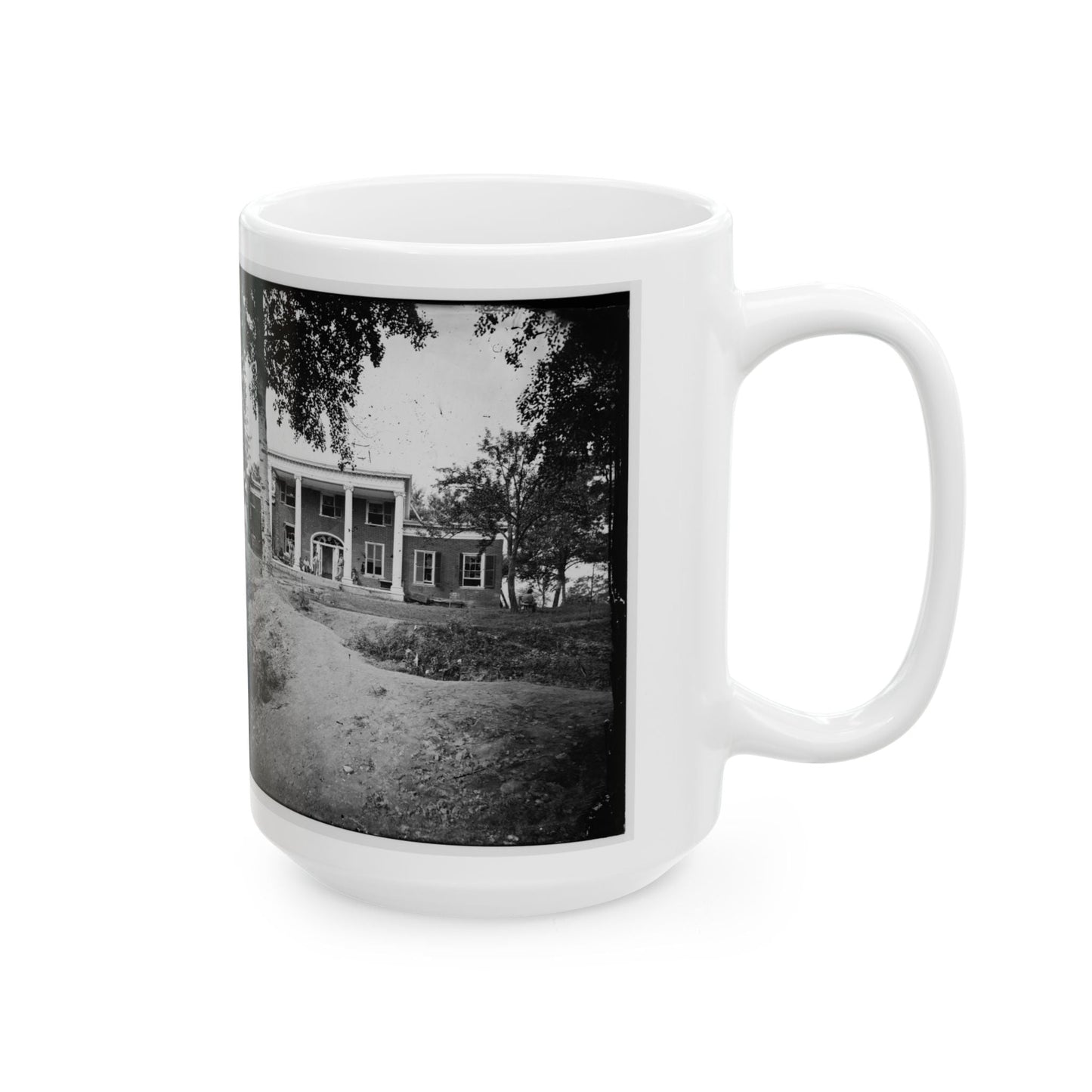 Fredericksburg, Va. Marye House, With Rifle Pits In Front (U.S. Civil War) White Coffee Mug