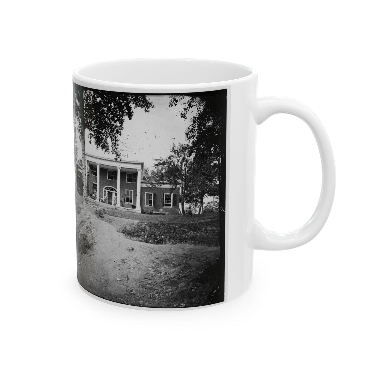 Fredericksburg, Va. Marye House, With Rifle Pits In Front (U.S. Civil War) White Coffee Mug