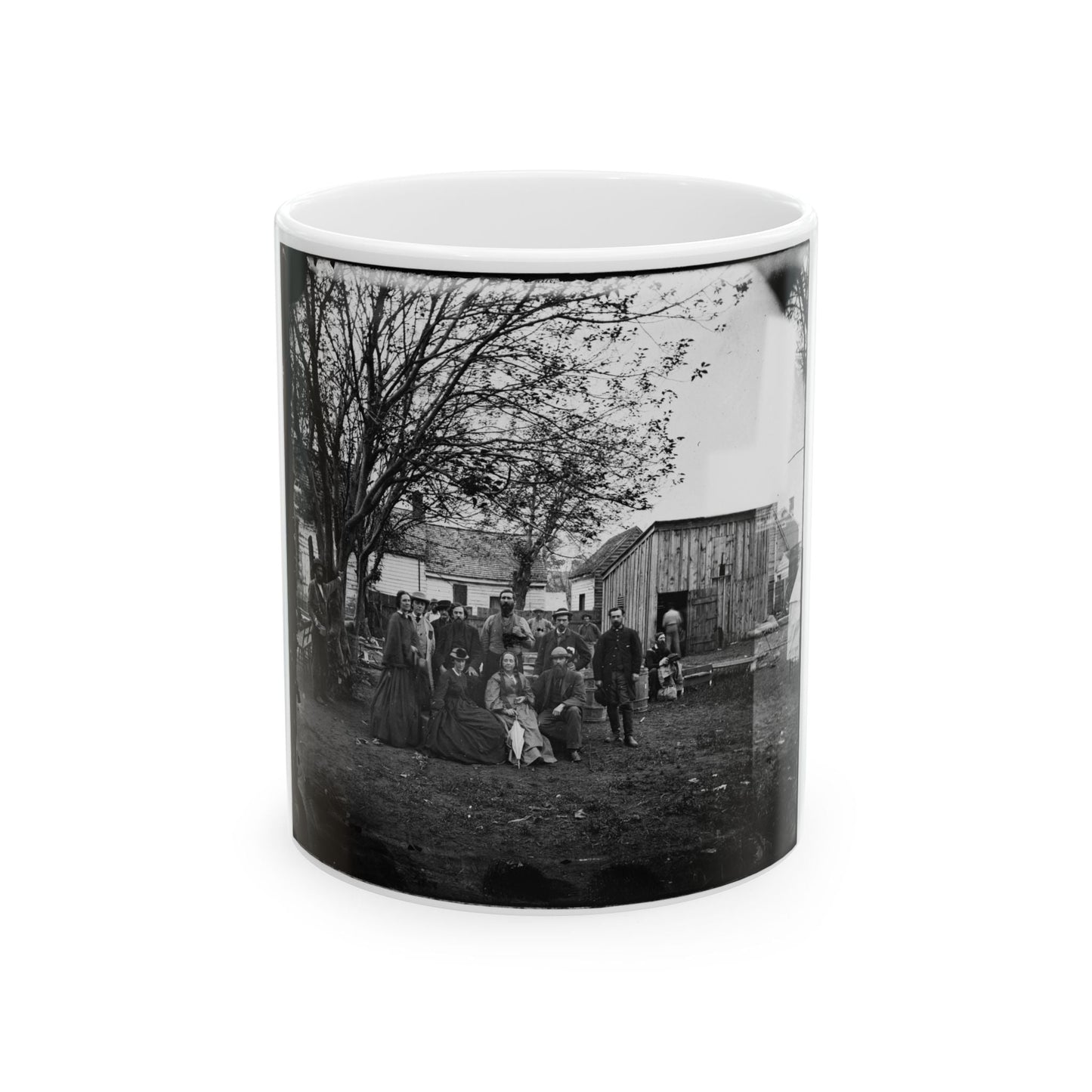 Fredericksburg, Va. Nurses And Officers Of The U.S. Sanitary Commission (U.S. Civil War) White Coffee Mug-11oz-The Sticker Space