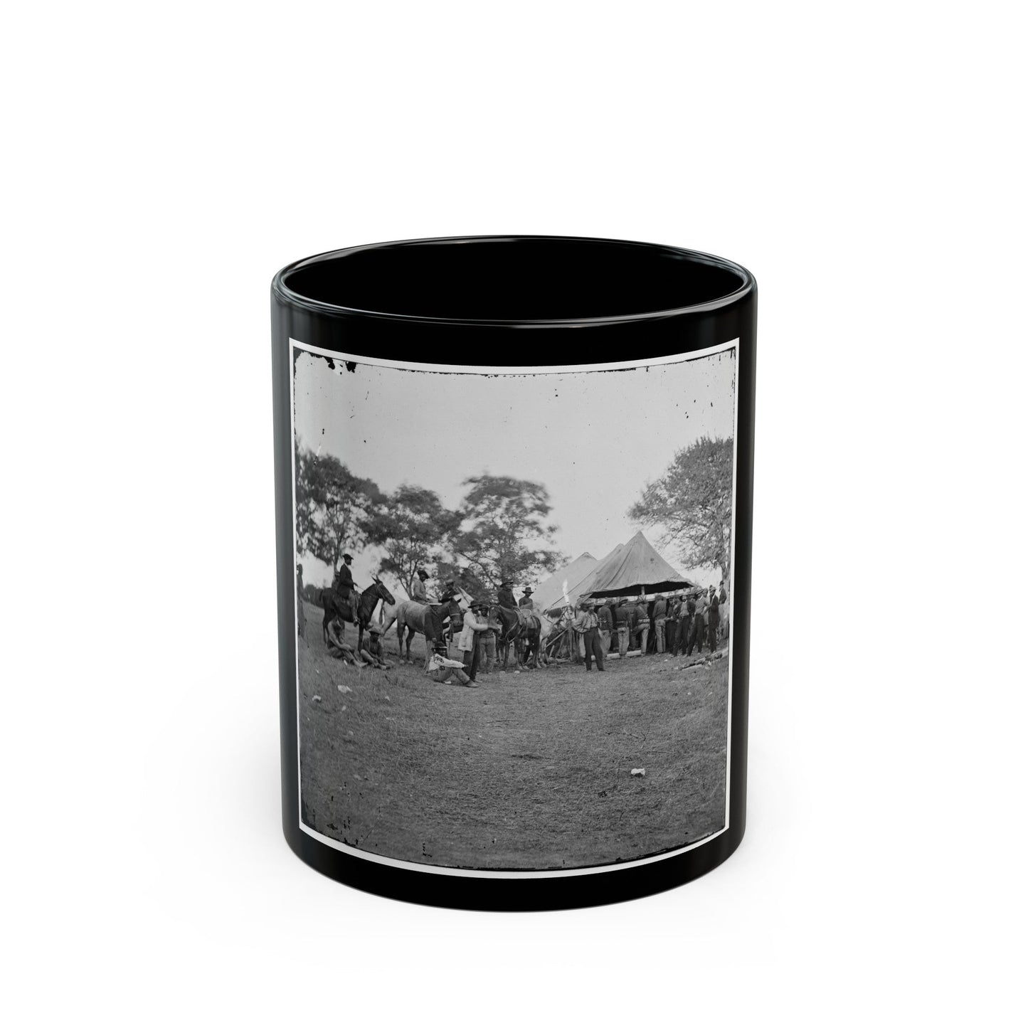 Fredericksburg, Va. Soldiers Filling Canteens (U.S. Civil War) Black Coffee Mug-11oz-The Sticker Space