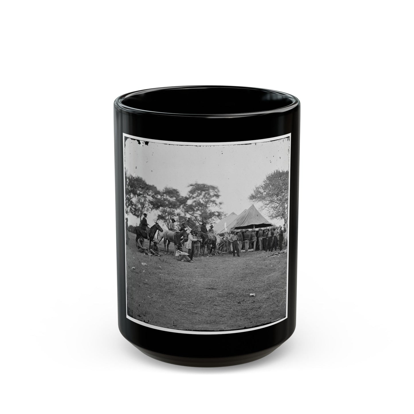 Fredericksburg, Va. Soldiers Filling Canteens (U.S. Civil War) Black Coffee Mug-15oz-The Sticker Space