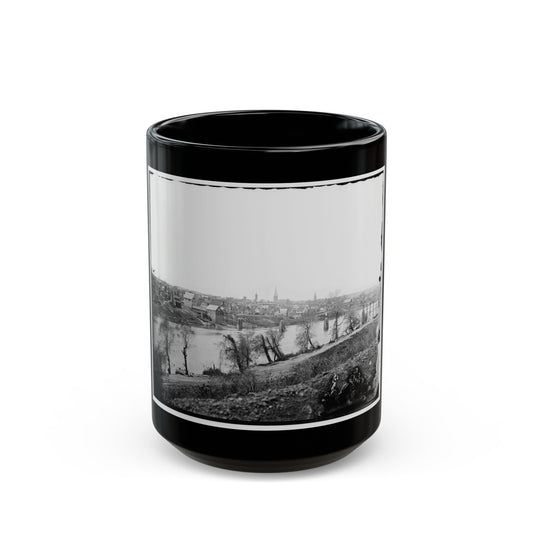 Fredericksburg, Va. View Of Town From East Bank Of The Rappahannock (U.S. Civil War) Black Coffee Mug-15oz-The Sticker Space