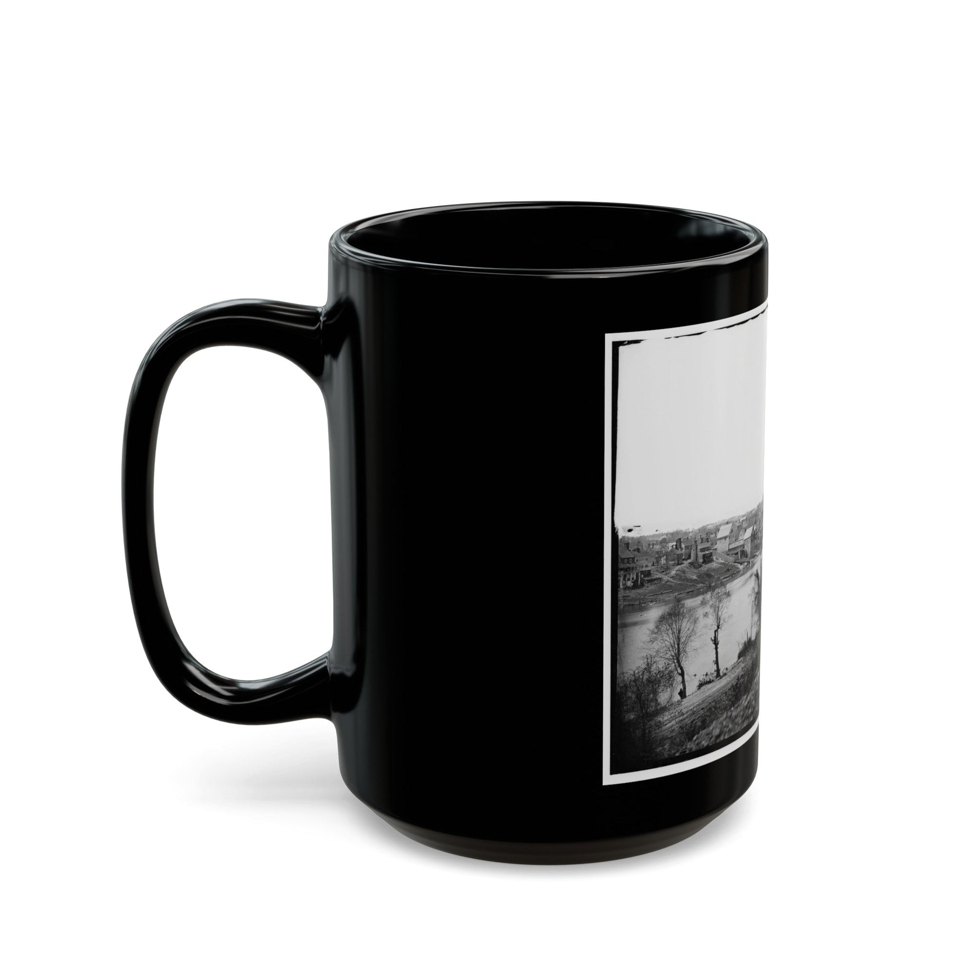 Fredericksburg, Va. View Of Town From East Bank Of The Rappahannock (U.S. Civil War) Black Coffee Mug-The Sticker Space