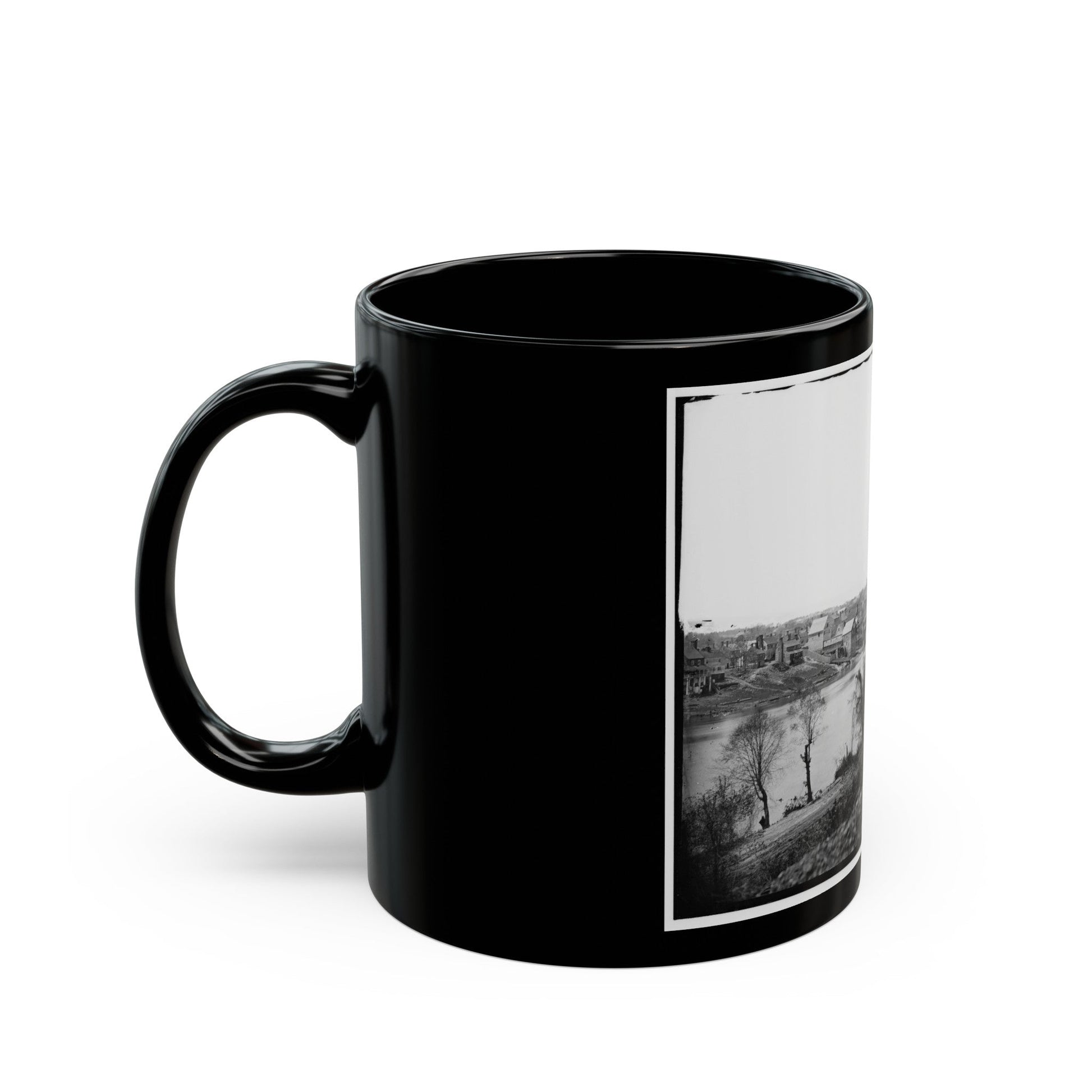 Fredericksburg, Va. View Of Town From East Bank Of The Rappahannock (U.S. Civil War) Black Coffee Mug-The Sticker Space