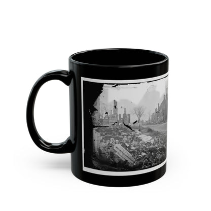 Fredericksburg, Virginia . Ruins Of Houses (U.S. Civil War) Black Coffee Mug-The Sticker Space