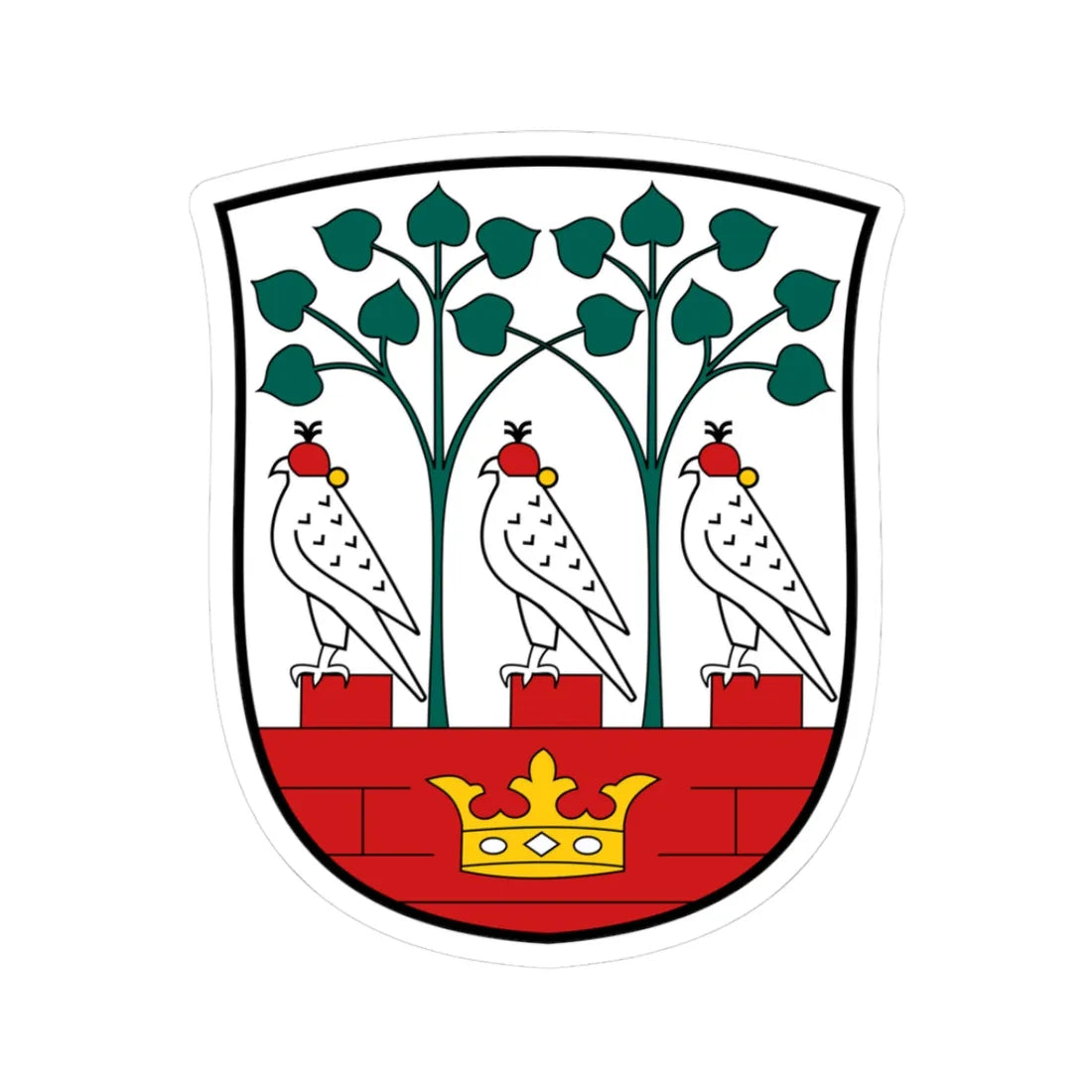 Frederiksberg Kommune coa (Denmark) (Coat of Arms) STICKER Vinyl Kiss-Cut Decal 3 Inch White - The Sticker Space
