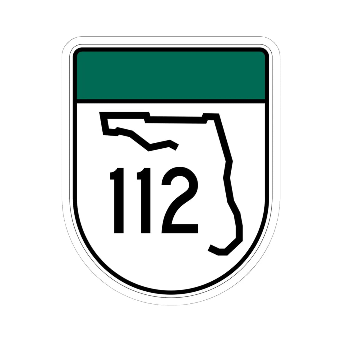 Free Florida 112 (Florida) (Road Sign) STICKER Vinyl Kiss-Cut Decal 6 Inch White - The Sticker Space