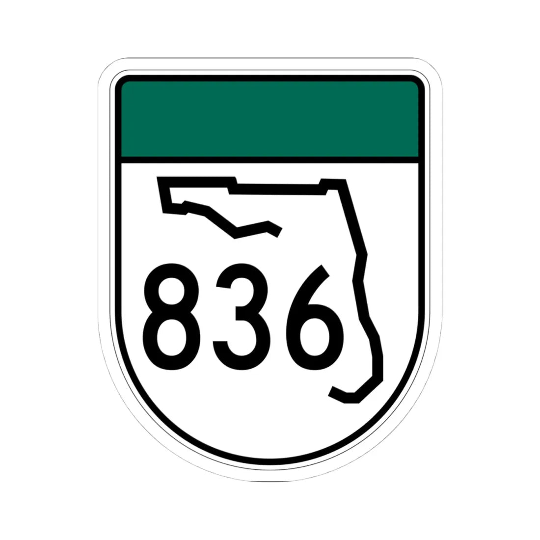 Free Florida 836 (Florida) (Road Sign) STICKER Vinyl Kiss-Cut Decal 4 Inch White - The Sticker Space