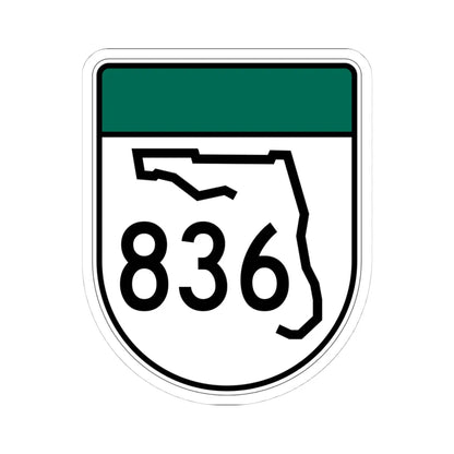 Free Florida 836 (Florida) (Road Sign) STICKER Vinyl Kiss-Cut Decal 4 Inch White - The Sticker Space