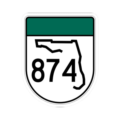 Free Florida 874 (Florida) (Road Sign) STICKER Vinyl Kiss-Cut Decal 2 Inch White - The Sticker Space