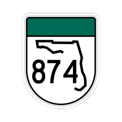 Free Florida 874 (Florida) (Road Sign) STICKER Vinyl Kiss-Cut Decal 6 Inch White - The Sticker Space