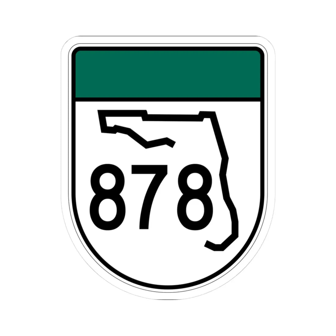 Free Florida 878 (Florida) (Road Sign) STICKER Vinyl Kiss-Cut Decal 3 Inch White - The Sticker Space