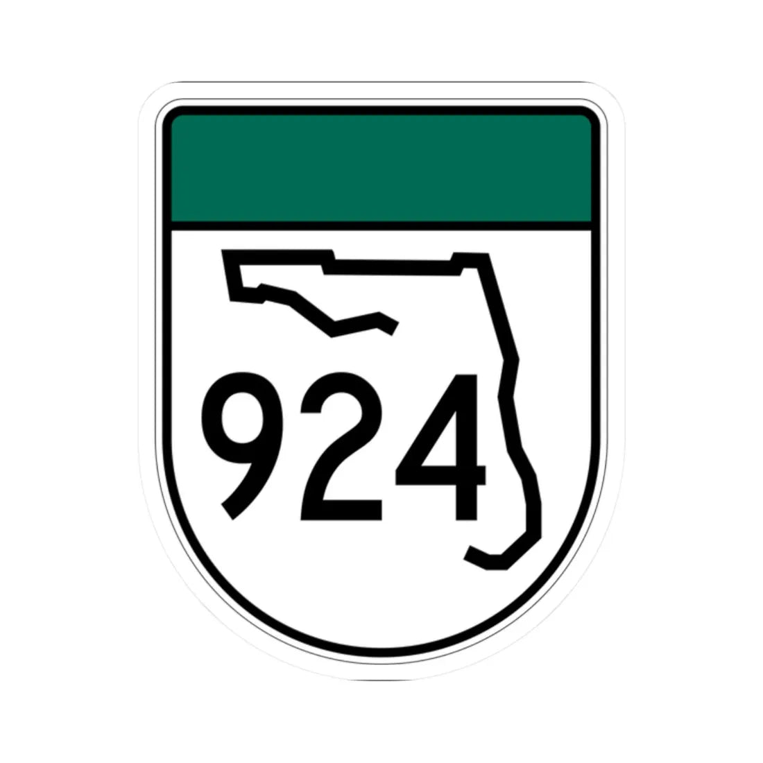 Free Florida 924 (Florida) (Road Sign) STICKER Vinyl Kiss-Cut Decal 2 Inch White - The Sticker Space