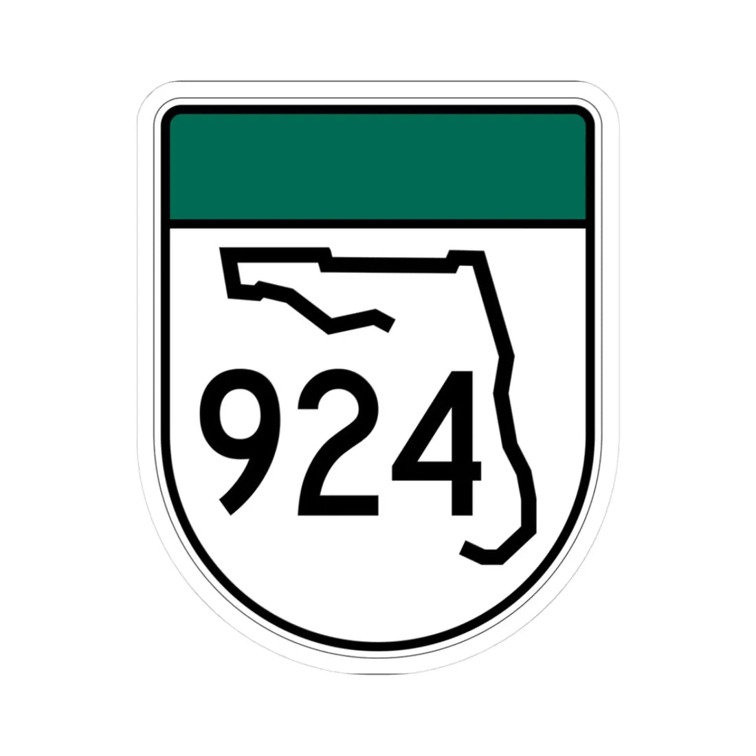 Free Florida 924 (Florida) (Road Sign) STICKER Vinyl Kiss-Cut Decal 3 Inch White - The Sticker Space