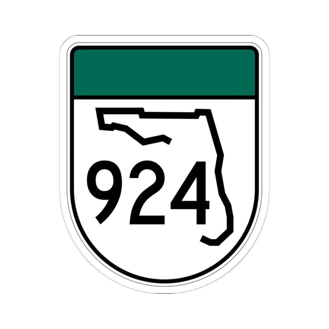 Free Florida 924 (Florida) (Road Sign) STICKER Vinyl Kiss-Cut Decal 6 Inch White - The Sticker Space