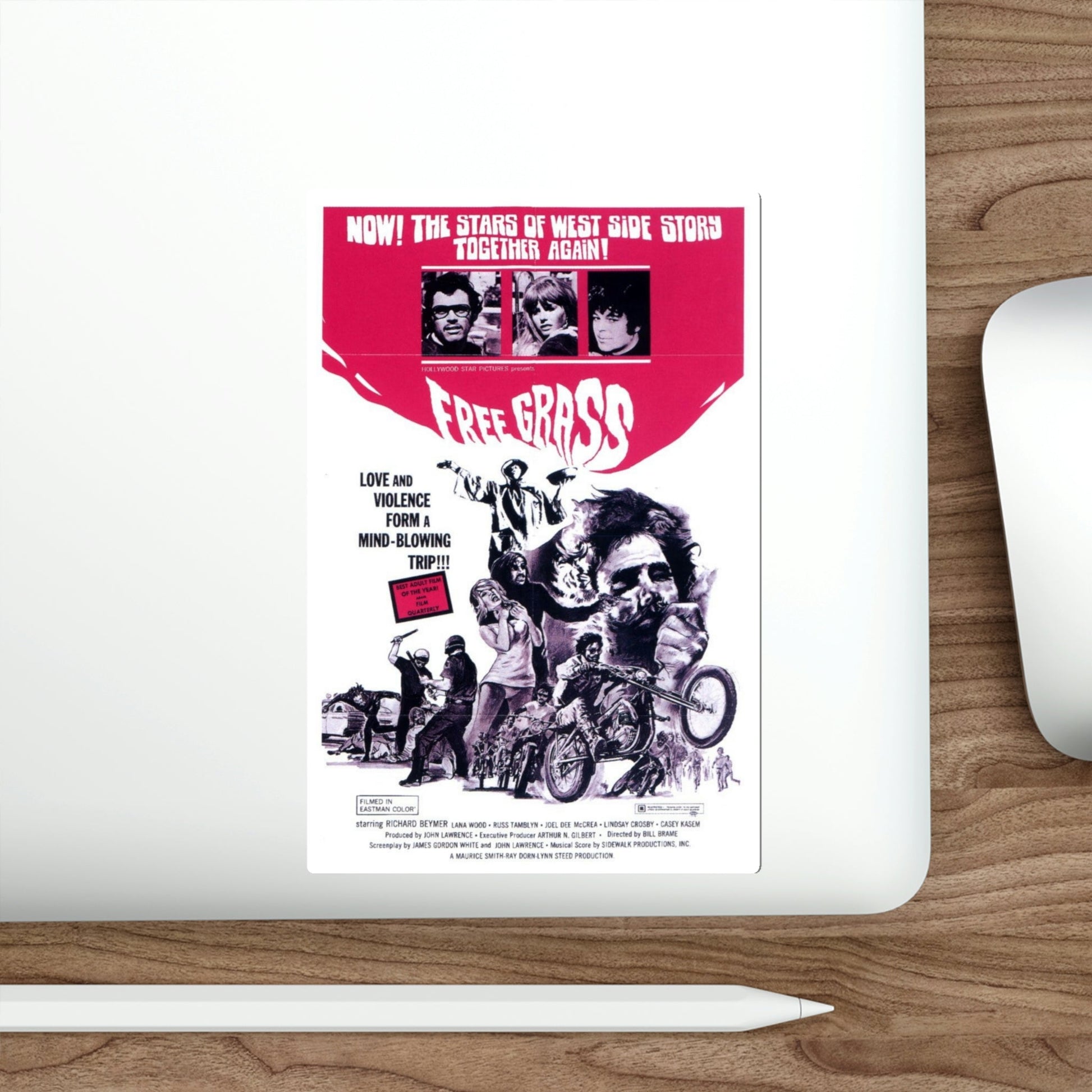 Free Grass 1969 Movie Poster STICKER Vinyl Die-Cut Decal-The Sticker Space