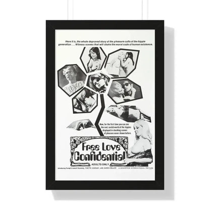 FREE LOVE CONFIDENTIAL 1967 - Framed Movie Poster 16″ x 24″ Black - The Sticker Space