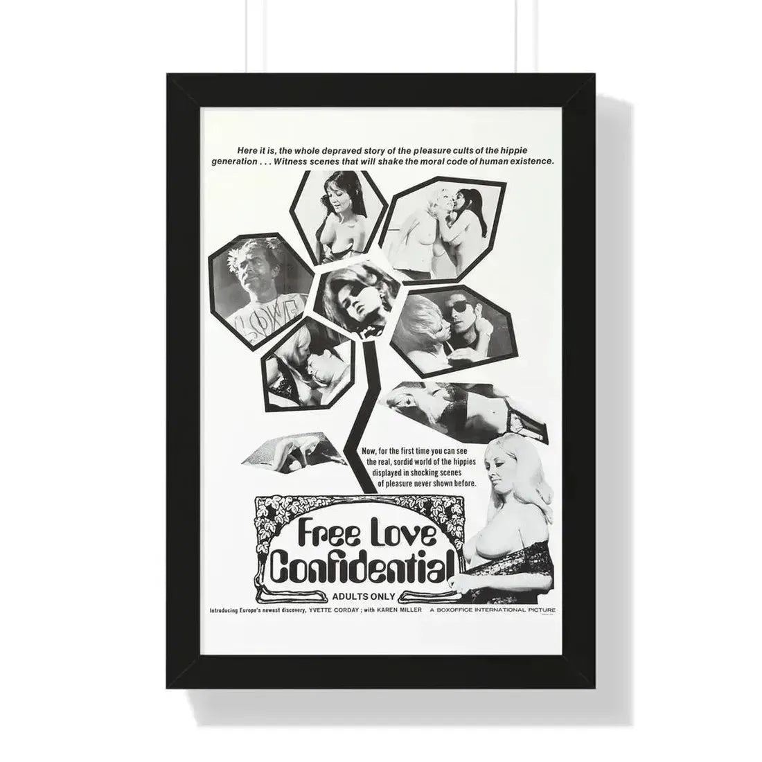 FREE LOVE CONFIDENTIAL 1967 - Framed Movie Poster - The Sticker Space