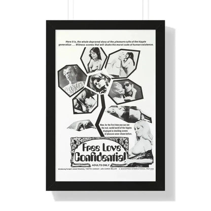 FREE LOVE CONFIDENTIAL 1967 - Framed Movie Poster - The Sticker Space