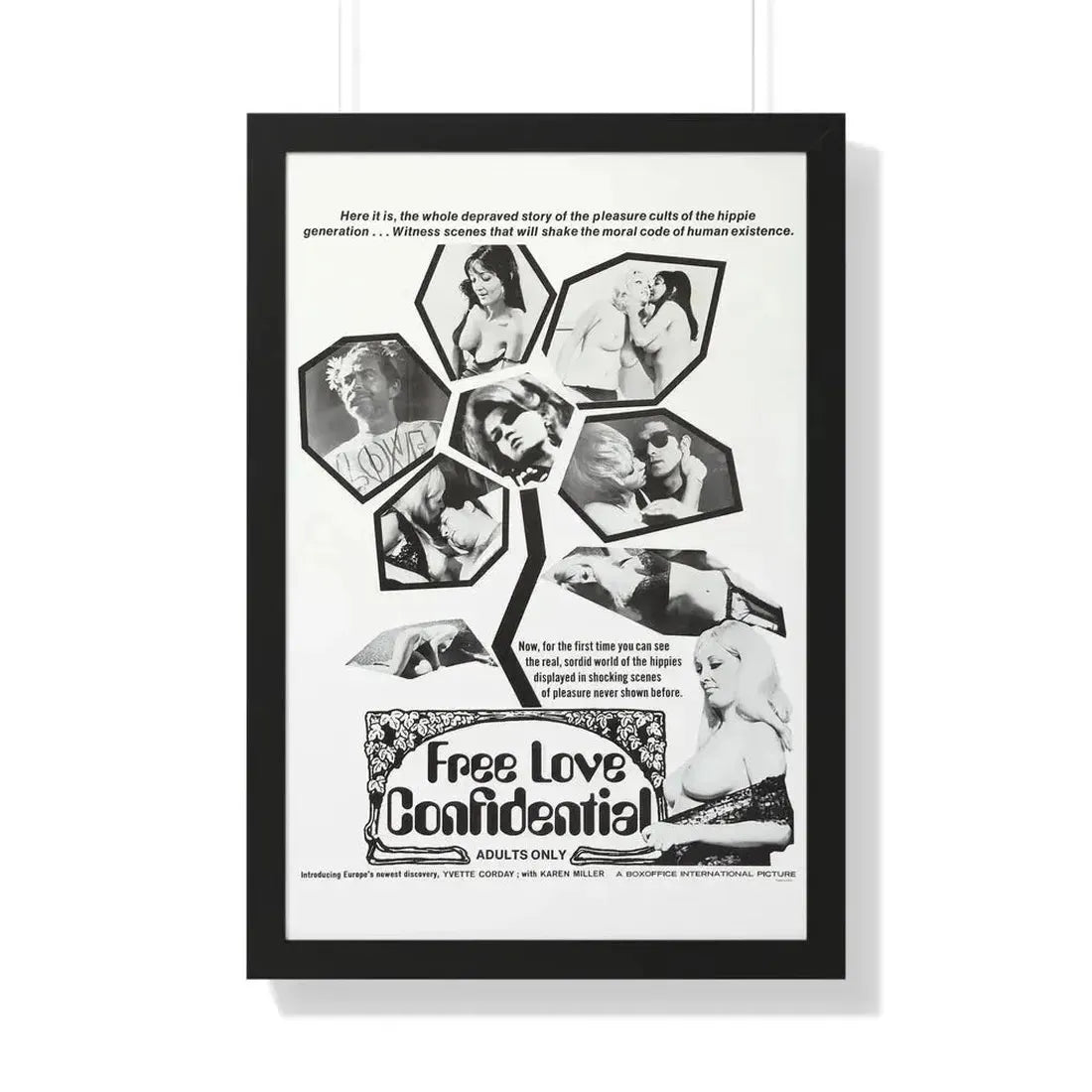 FREE LOVE CONFIDENTIAL 1967 - Framed Movie Poster - The Sticker Space