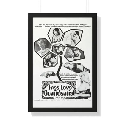 FREE LOVE CONFIDENTIAL 1967 - Framed Movie Poster - The Sticker Space