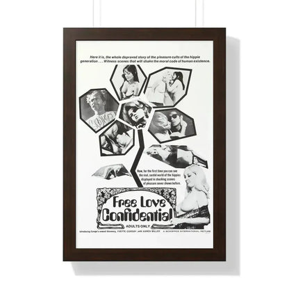 FREE LOVE CONFIDENTIAL 1967 - Framed Movie Poster - The Sticker Space