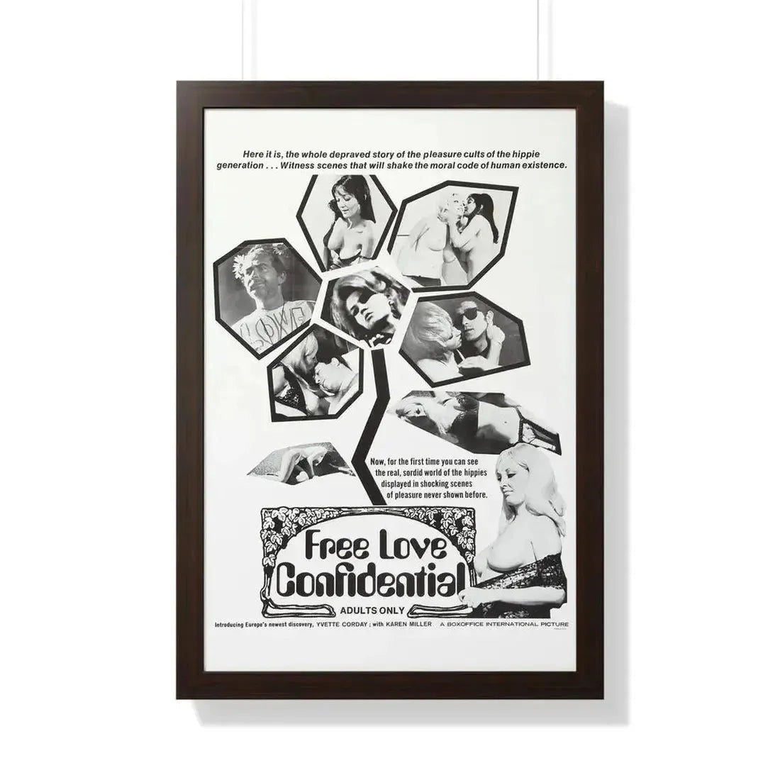 FREE LOVE CONFIDENTIAL 1967 - Framed Movie Poster - The Sticker Space