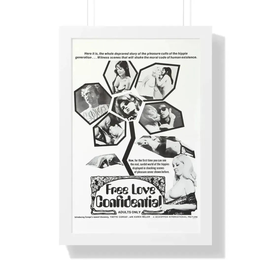 FREE LOVE CONFIDENTIAL 1967 - Framed Movie Poster - The Sticker Space