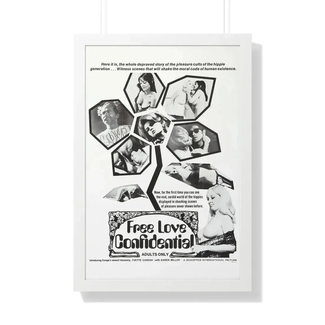 FREE LOVE CONFIDENTIAL 1967 - Framed Movie Poster - The Sticker Space